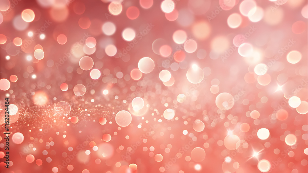 Coral Pink Background with Delicate Silver Bokeh Spots. Perfect for: Valentine's Day, Baby Showers, Romantic Events Coral Pink Background with Delicate Silver Bokeh Spots. Perfect for: Valentine's Day, Baby Showers, Romantic Events