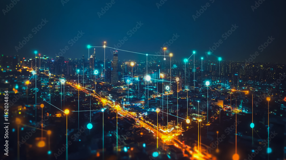 Smart digital city with connection cyber security network reciprocity over the cityscape . future smart wireless digital city and social media networking systems that connects people within the city Smart digital city with connection cyber security network reciprocity over the cityscape . future smart wireless digital city and social media networking systems that connects people within the city