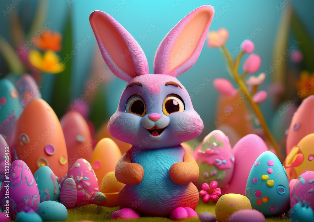 funny easter bunny with easter eggs funny easter bunny with easter eggs