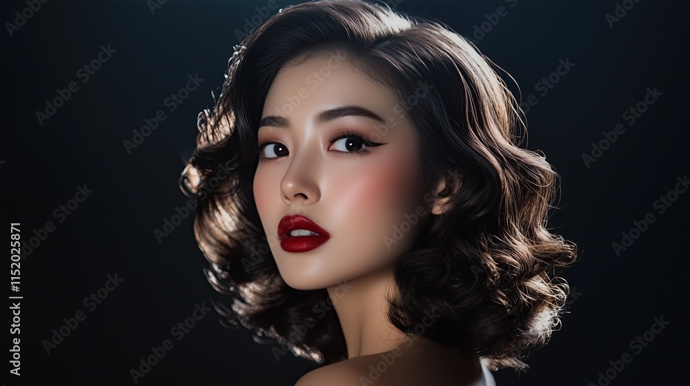 Fototapeta premium Holiday hairstyle for Azian women