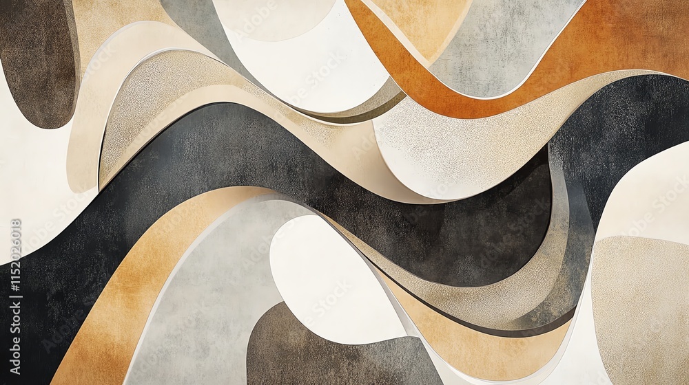 Abstract waves of earthy tones create a modern and soothing visual for design and decoration. Abstract waves of earthy tones create a modern and soothing visual for design and decoration.