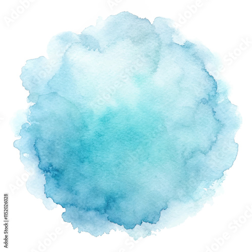 Light blue watercolor circle with a soothing gradient, ideal for calming and peaceful designs.