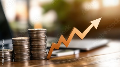[Financial growth visual metaphor with growing capital] Monetary Success Metaphor: Wealth Accumulation and Business Growth