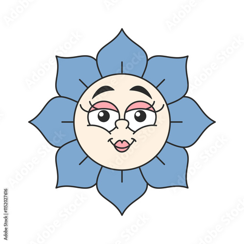Pretty beautiful daisy flower character