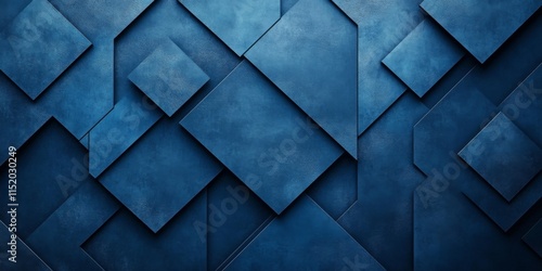 Abstract geometric blue tiles with a textured pattern