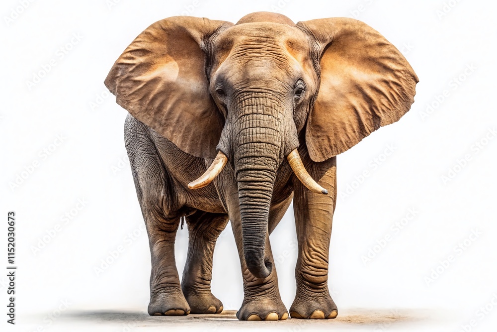 Fototapeta premium African Elephant Isolated on White Background - Food Photography Style