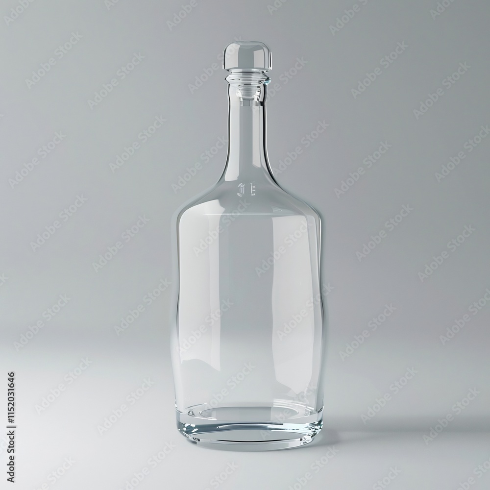 Minimalist Transparent Plastic Bottle with Vodka Liquid Inside Minimalist Transparent Plastic Bottle with Vodka Liquid Inside