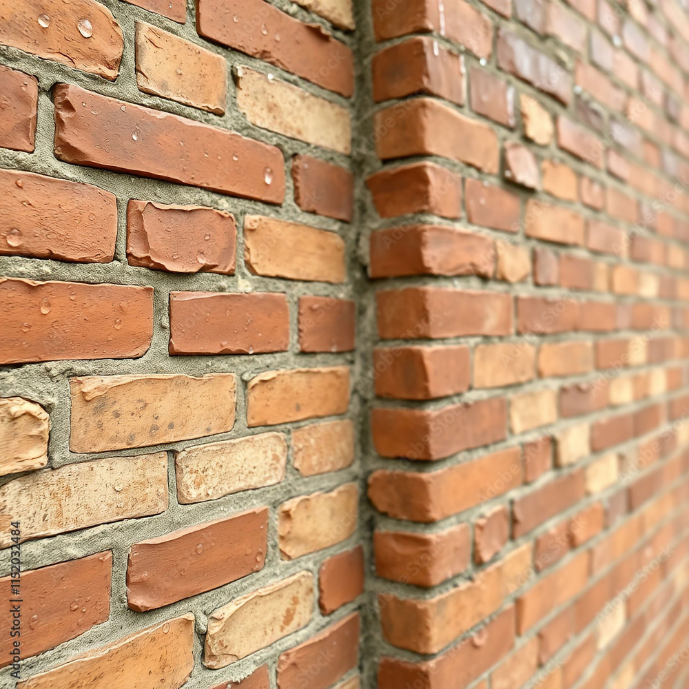 Obraz premium Old wall background with stained aged bricks
