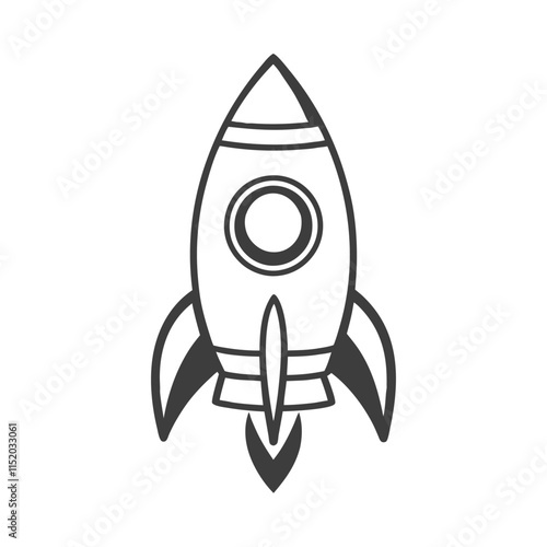 Rocket Vector Design for Space Icons.