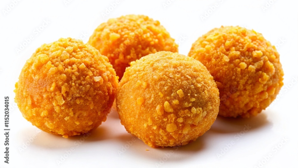 Crispy Cheese Balls - Golden Bites on White Crispy Cheese Balls - Golden Bites on White