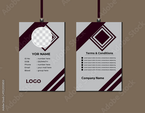 This ID card is a standard size and ready to print. You can print as many as you like, anywhere you choose, and since you own the file you can reprint anytime you run out!