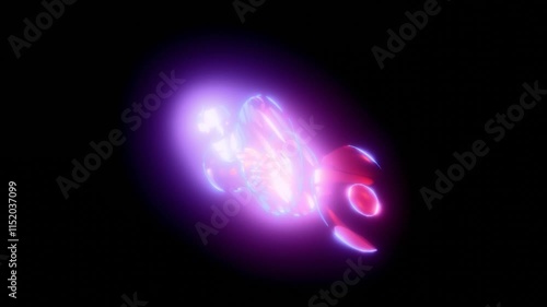 Magical energy stone activation and explosion effects seamless looping animation for gaming and cartoon VFX stuffs created 3D modeling materials on black background.