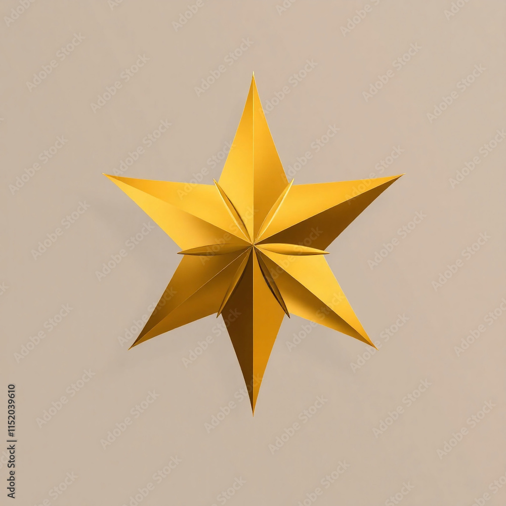Fototapeta premium gold star isolated on transparent background Generative Ai.