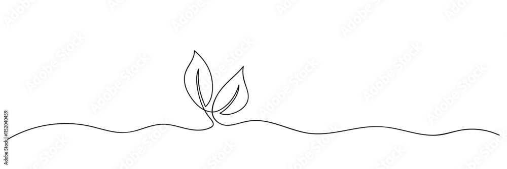 Growing Sprout One Line Art – Hand Drawn Vector Illustration Growing Sprout One Line Art – Hand Drawn Vector Illustration