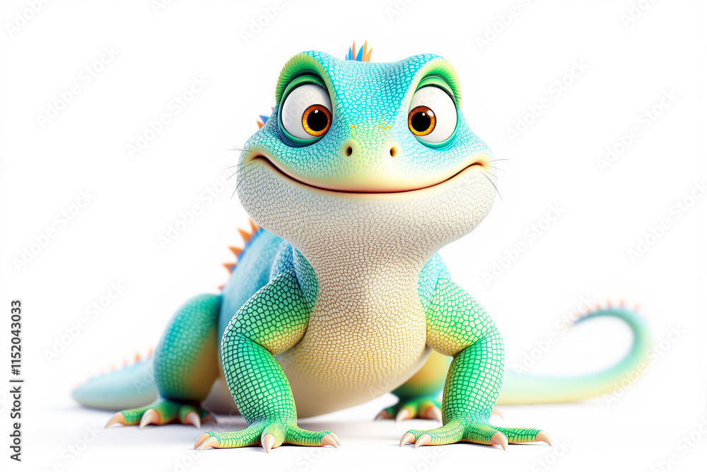 Colorful cartoon lizard character with a friendly expression and vibrant scales. Colorful cartoon lizard character with a friendly expression and vibrant scales.