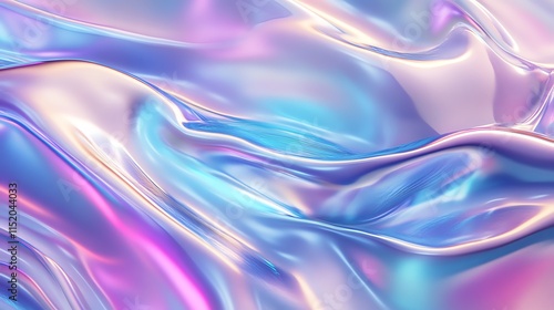 Wallpaper Mural A dreamy iridescent fabric with soft waves of pastel colors creating an abstract and colorful background. Torontodigital.ca