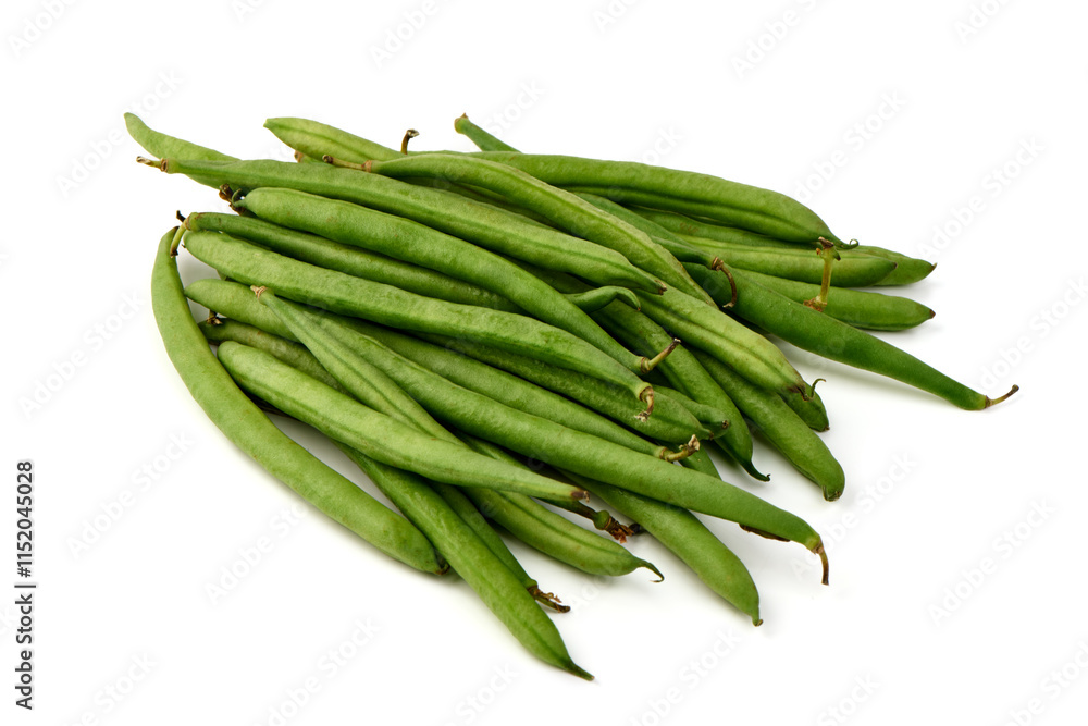 Fresh green beans, organic vegetables, isolated on white background. Fresh green beans, organic vegetables, isolated on white background.
