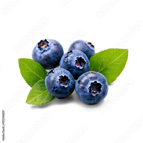 blueberries on a white background