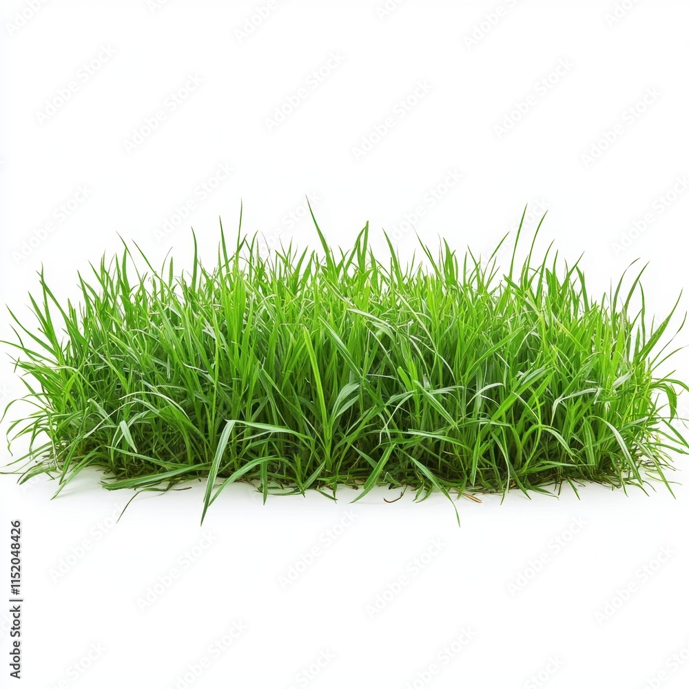 A lush green grass field set against a transparent or white background, ideal for showcasing products. A lush green grass field set against a transparent or white background, ideal for showcasing products.