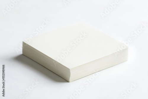 Square white sticky note pad, isolated on a clean white background