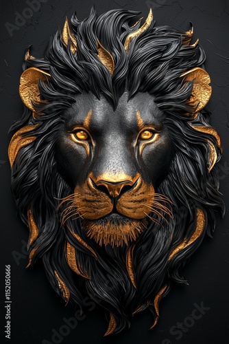 Majestic Golden Mane Lion Wall Art Sculpture Decorative Piece