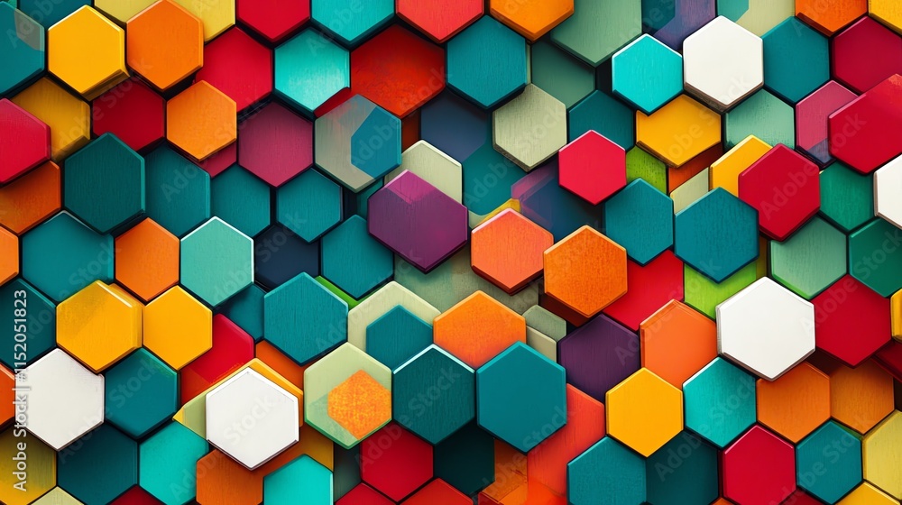 Vibrant hexagonal patterns create a stunning visual backdrop filled with color and geometric shapes. Vibrant hexagonal patterns create a stunning visual backdrop filled with color and geometric shapes.