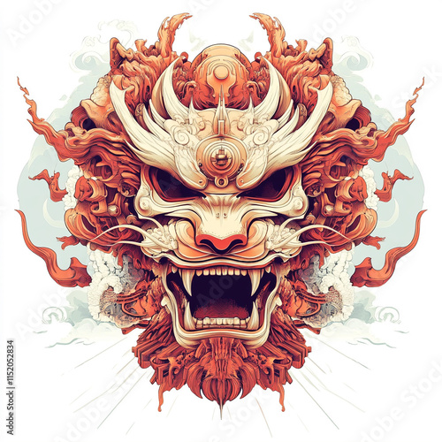 Shishi Lion Mask illustration