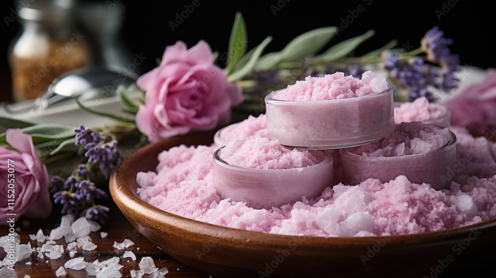 Aromatic Pink Bath Salts with Lavender and Roses: Luxurious Spa Treatment Aromatic Pink Bath Salts with Lavender and Roses: Luxurious Spa Treatment