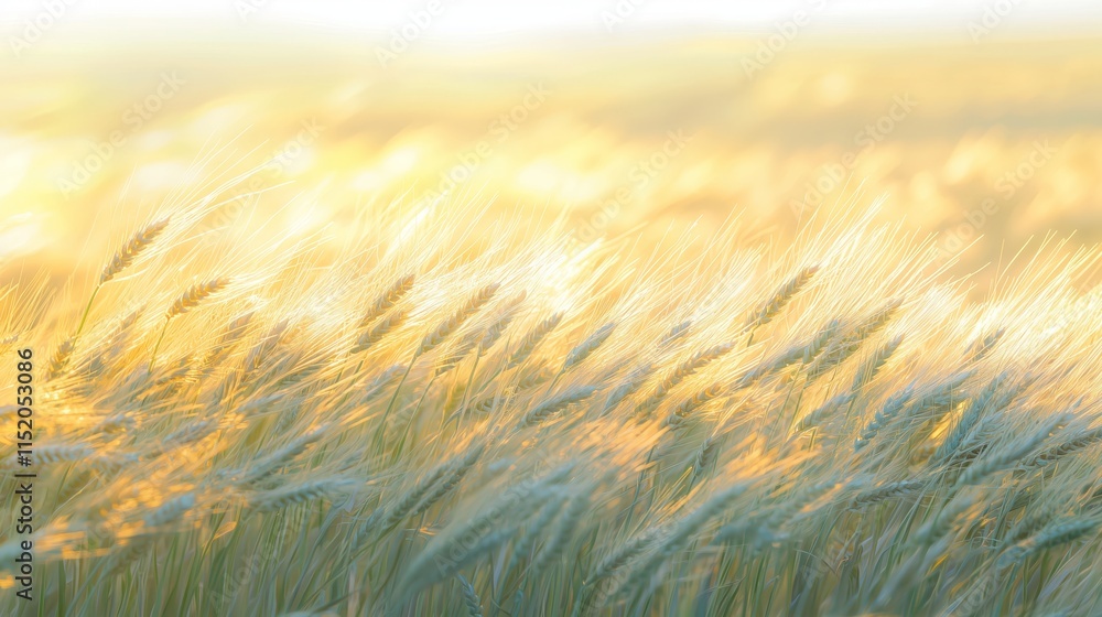 Golden Wheat Field Bathed in Soft Morning Light Golden Wheat Field Bathed in Soft Morning Light