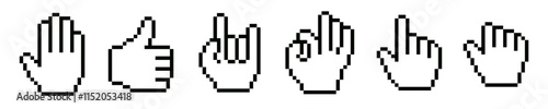 Hand icon pixel. Hand pixel