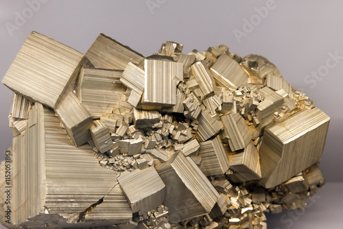 The mineral pyrite or iron pyrite, also known as fools gold