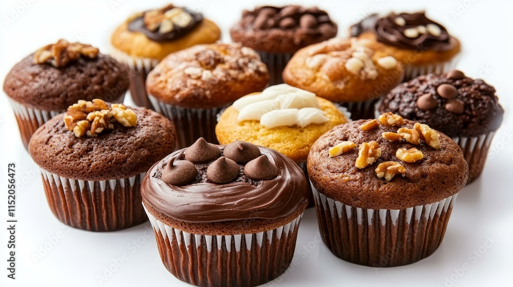 Assorted Delicious Cupcakes with Various Toppings Assorted Delicious Cupcakes with Various Toppings
