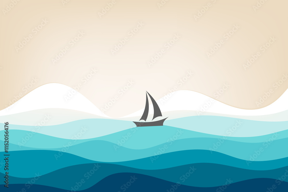 Abstract background of sailing boat on the sea