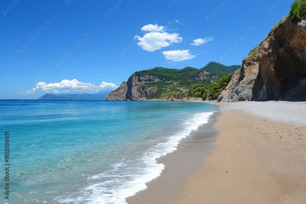 Tropical beach with white sand and calm blue water Tropical beach with white sand and calm blue water