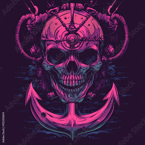 Skull and Anchor illustration photo