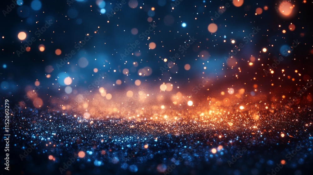 Obraz premium Abstract starry background with glowing particles