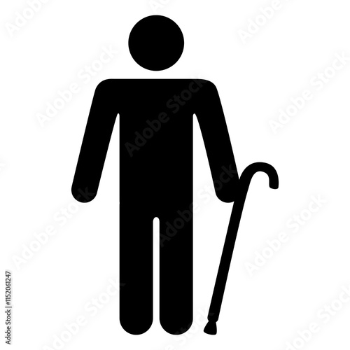 elderly icon. vector illustration