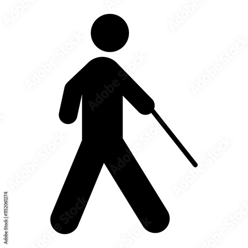 blind person icon, disability icon. vector illustration