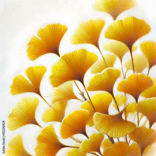 Wallpaper Mural 은행잎, 파스텔화, jpeg (Ginkgo leaf, pastel painting, jpeg) Torontodigital.ca