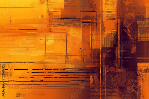 Brown mustard orange gold golden yellow abstract background. Grunge rough distressed grain dust scratched old ancient rusty photo