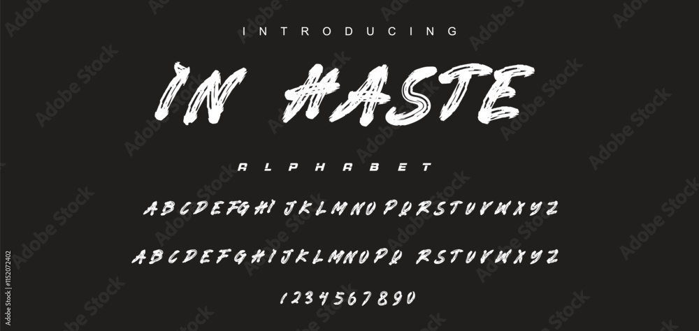 Fototapeta premium Vector brush style font, alphabet, and typeface