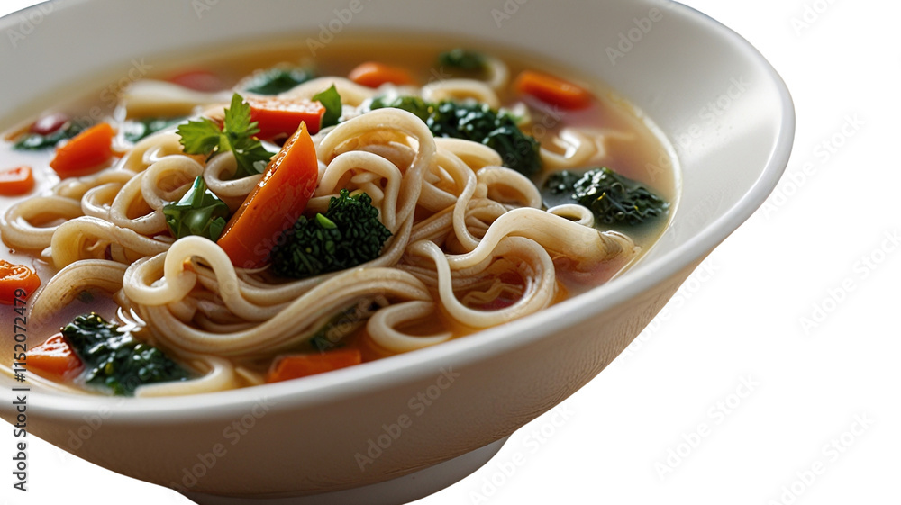 Hearty Asian Noodle Soup, Isolated Hearty Asian Noodle Soup, Isolated