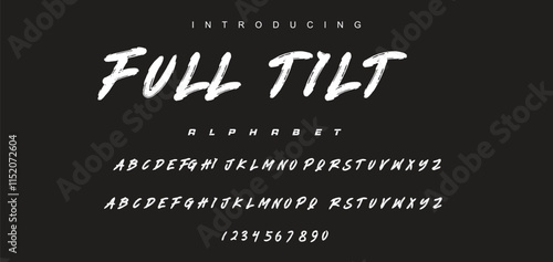 Vector brush style font, alphabet, and typeface