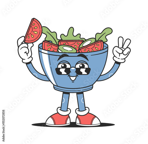 Kawaii fesh salad fastfood character