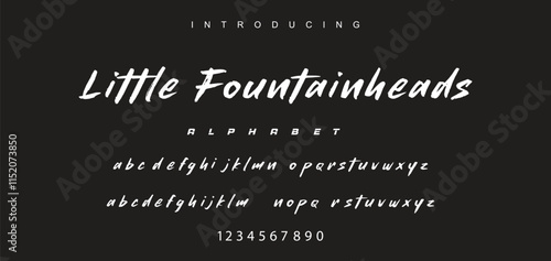 Vector brush style font, alphabet, and typeface