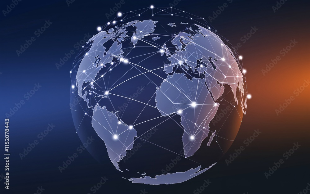 Fototapeta premium Global network connection, digital world, internet communication.