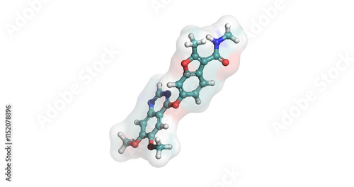 Fruquintinib, VEGFR Inhibitor for Refractory Metastatic Colorectal Cancer, 3D molecule, 4K 
