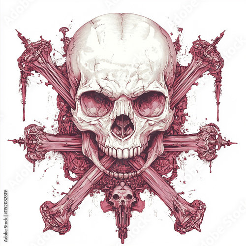 Skull and Crossbones Back illustration photo