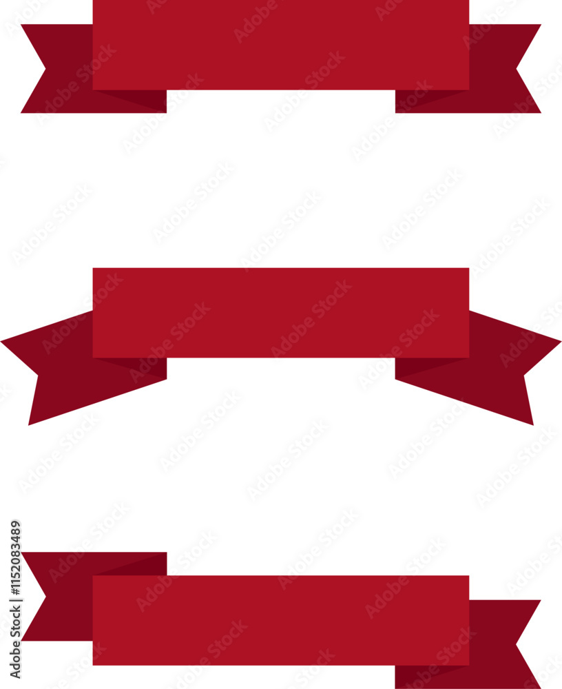 Red ribbons banner design vector graphics Red ribbons banner design vector graphics