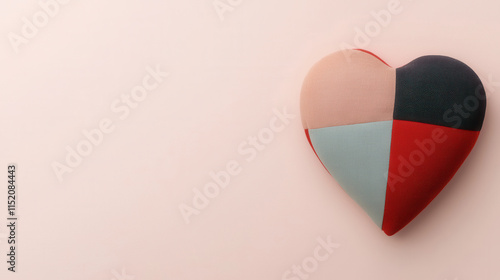 Valentine's Heart Love Concept. Felt heart decoration on a soft background. Free Download Valentine's Heart Love Concept. Felt heart decoration on a soft background. - GFXLoad